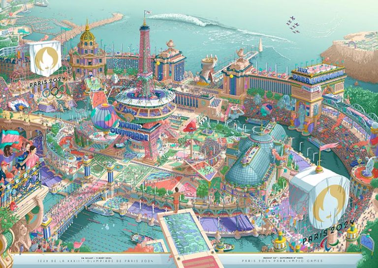 The poster for the 2024 Olympics, at the heart of a controversy