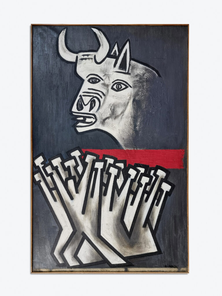 Agustín Ibarrola.  Sketch for the poster of the Pamplona Bull Fair, 1974