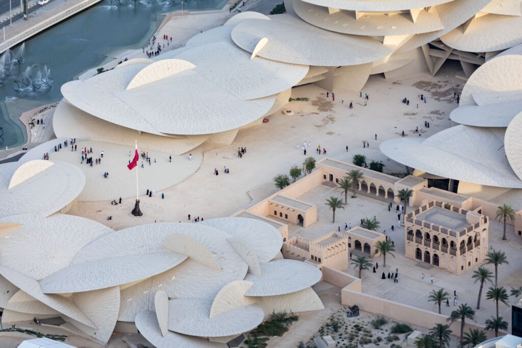 Iwan Baan.  National Museum of Qatar, Doha, Qatar, 2019. Architecture: Ateliers Jean Nouvel