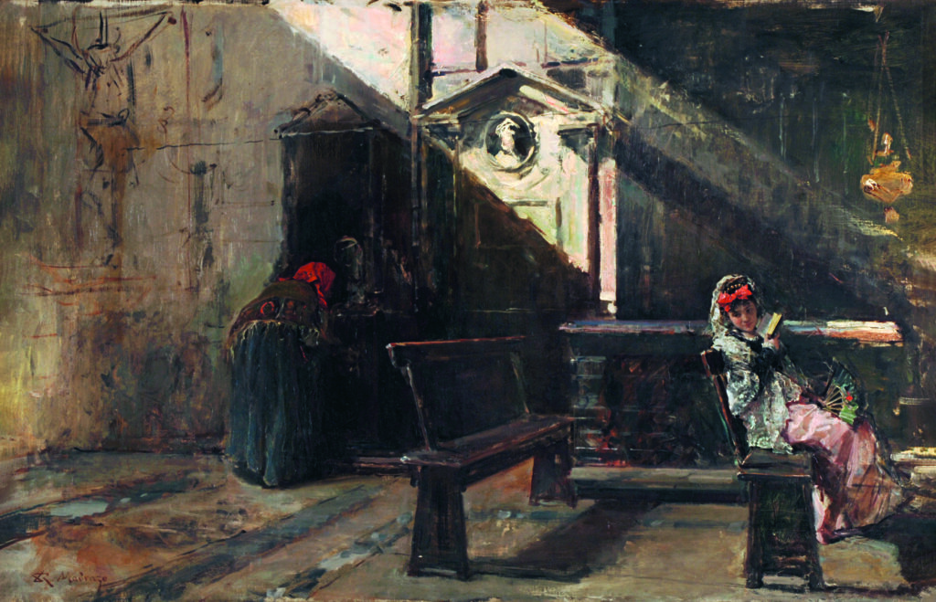 Raimundo de Madrazo. Interior of the Church of Santa Maria Della Pace, Rome. Confession, 1868-1869. Madrazo collection. Community of Madrid. Photographic credit: © Luis Escobar