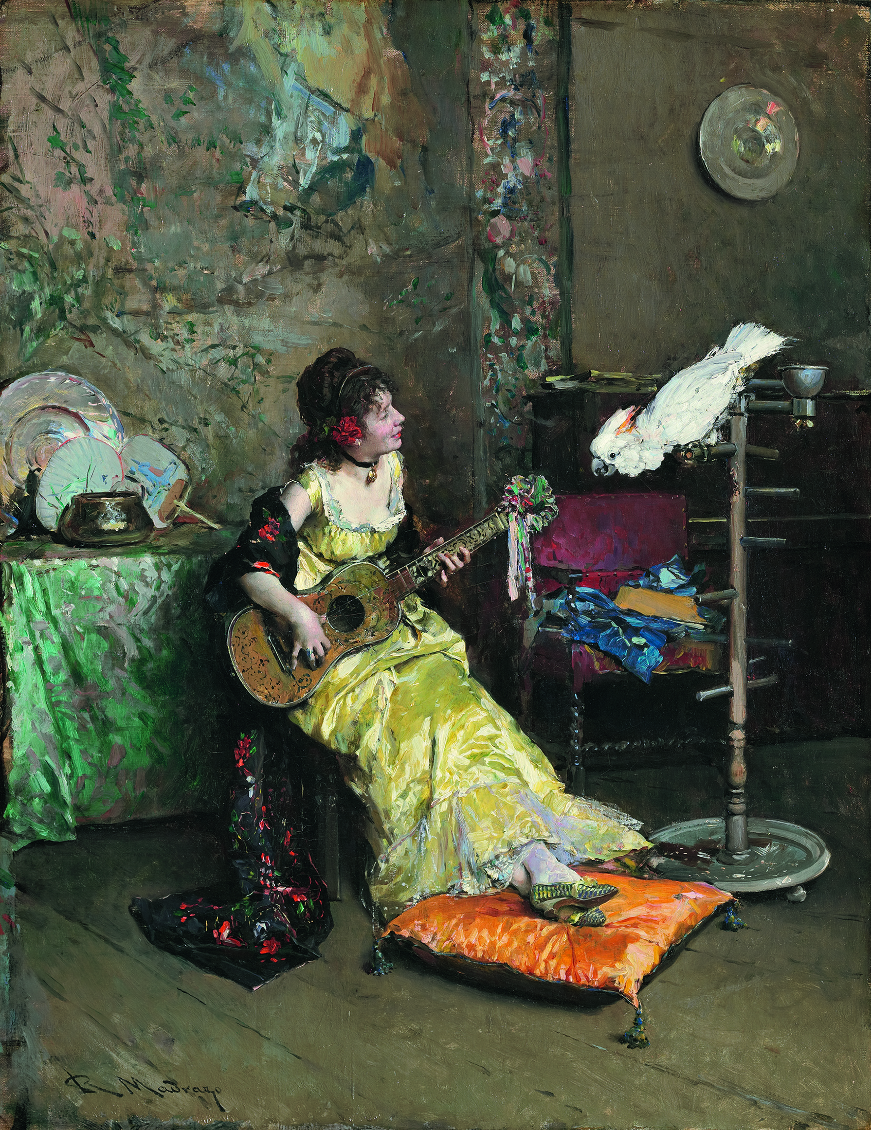 Raimundo de Madrazo. Lady with parrot, around 1872. Clark Art Institute, Williamstown, Massachusetts. Photographic credit: © Michael Agee