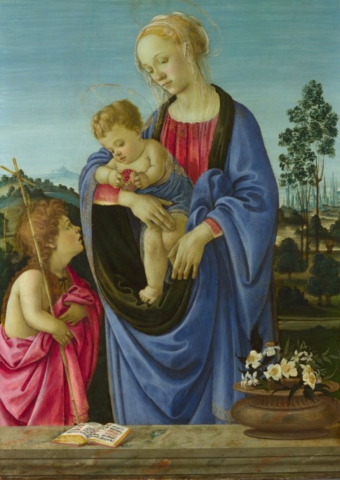 Filippino Lippi. Virgin and Child with Saint John, circa 1480. The National Gallery, London