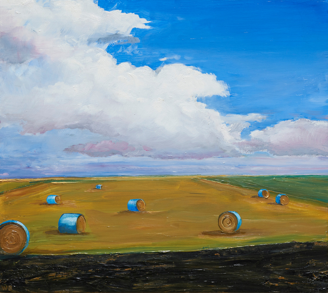 William Beckman. Straw Bales/Plowing, 2022
