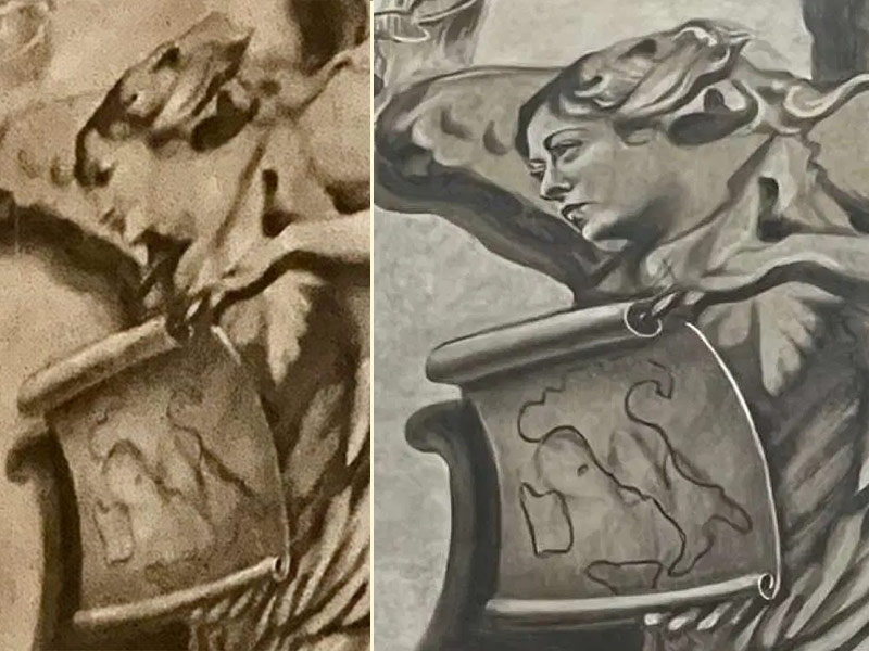 Does this repainted angel in a Roman basilica look like Meloni?