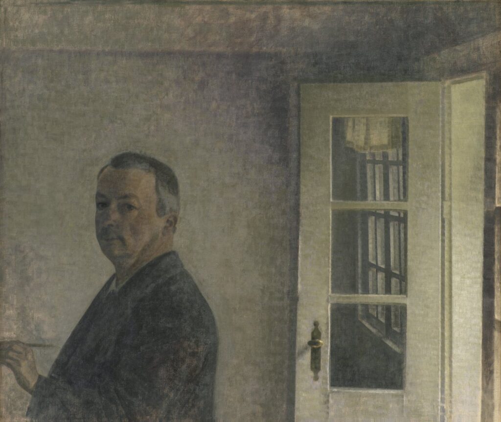 Vilhelm Hammershøi. Self-portrait. The Spurveskjul country house in Sorgenfri, north of Copenhagen, 1911. National Gallery of Denmark, Copenhagen. Statens Museum for Kunst