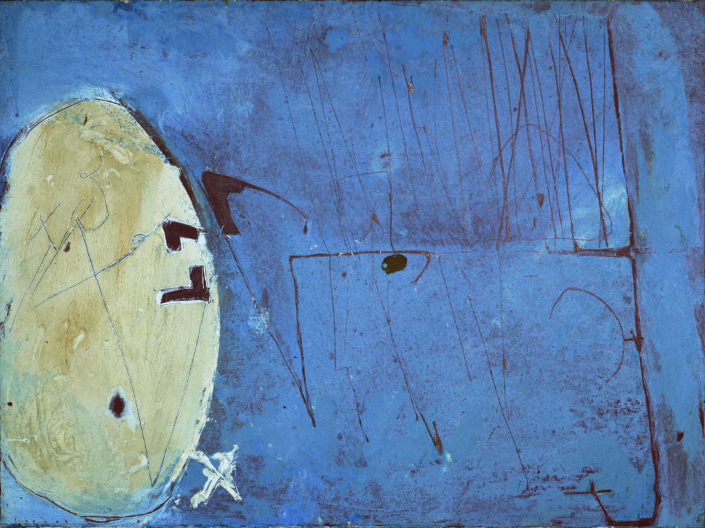 Antoni Tapies. Peinture en blau (Painting in blue), 1955. Suñol Soler Collection © Comissió Tàpies, VEGAP, Málaga, 2026