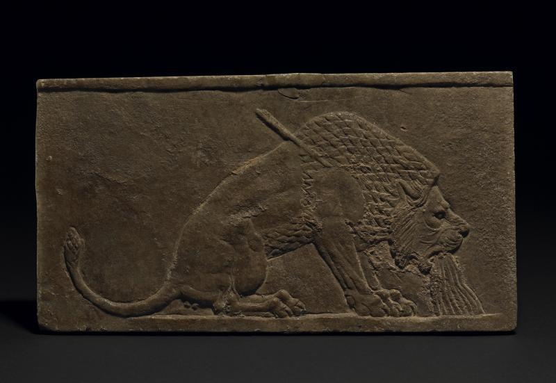 Plaster mural bas-relief of a lion fatally wounded by an arrow, 645-640 BC. AD, North Palace, Nineveh (Iraq). 1992. The Trustees of the British Museum