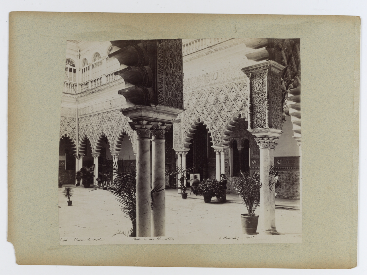 Emilio Beauchy. A painter in the courtyard of the Maidens of the Alcázar of Seville, around 1880. Museo Nacional del Prado