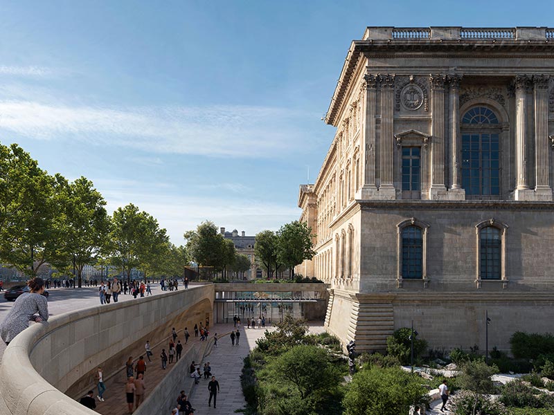 The Louvre chooses its entrance on the colonnade side