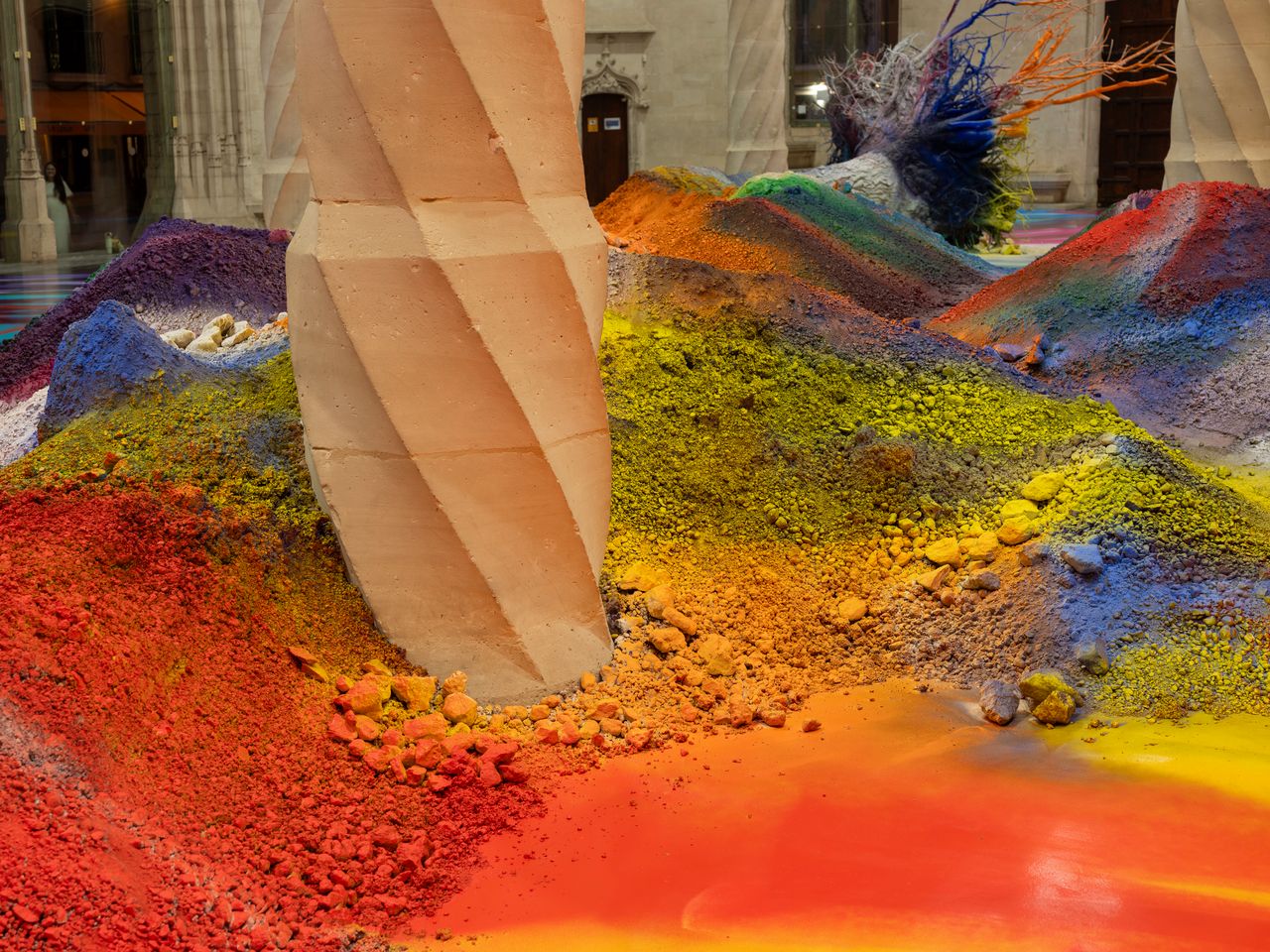 Katharina Grosse. Arrels, 2026. Courtesy of Es Baluard Museu. Photography: Bruno Daureo. © of the work, Katharina Grosse, VEGAP, Illes Balears, 2026