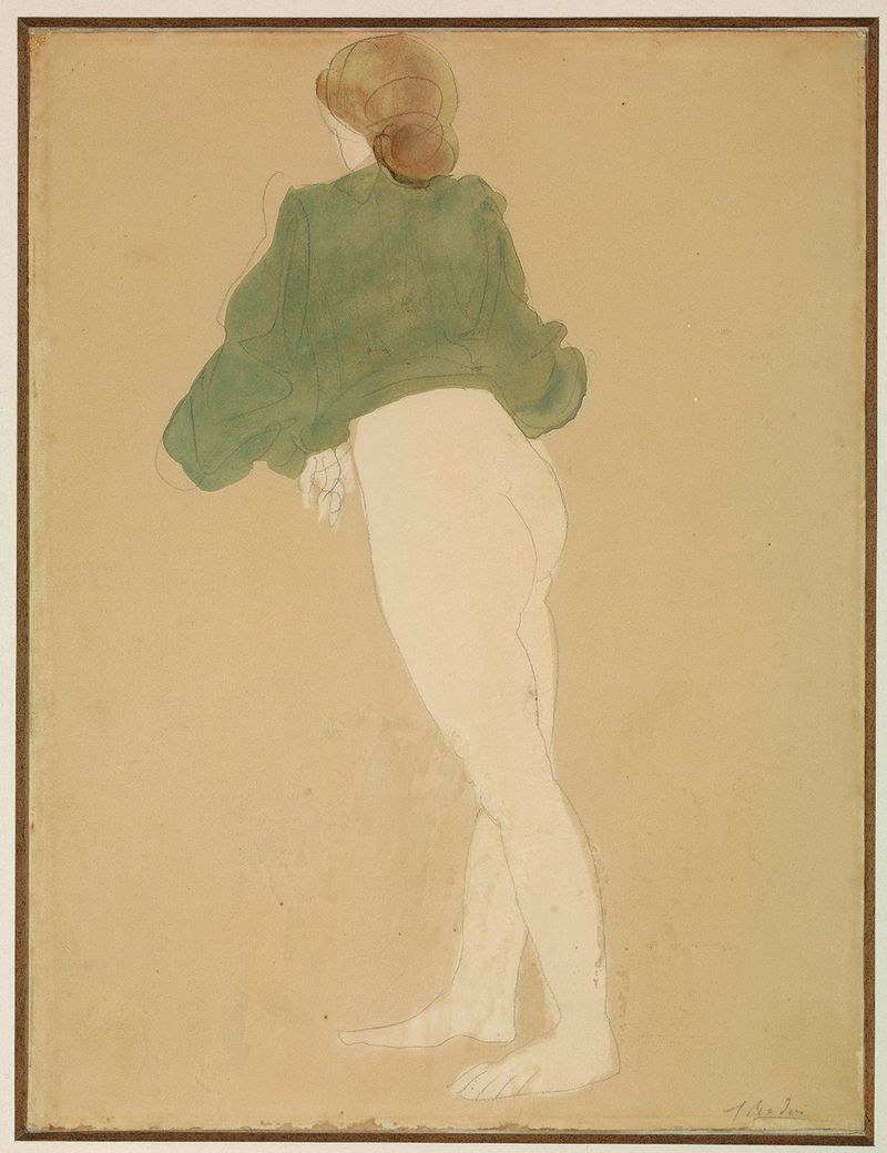 Auguste Rodin. Woman from behind with green shawl. Mapfre Foundation