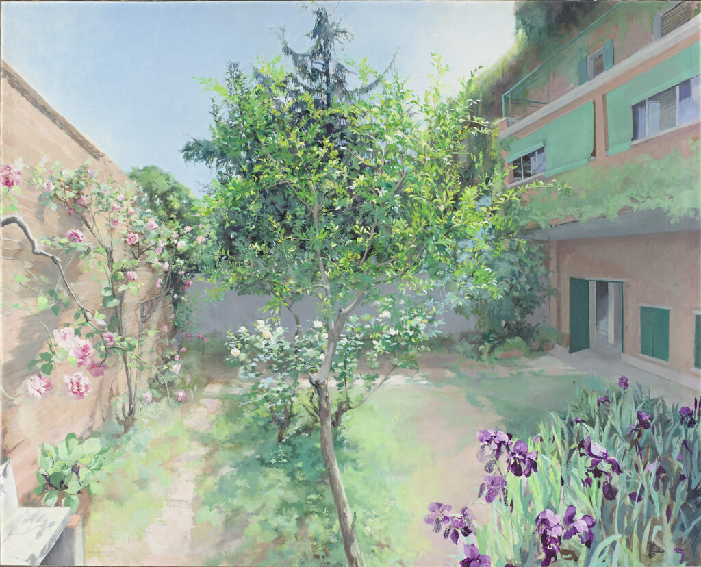 Antonio López and María Moreno. Garden of the Plaza de la Infancia, 1995. VEGAP