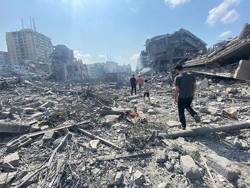 State of destruction in Gaza City in October 2023, during the conflict against Israel. © WAFA, CC BY-SA 3.0