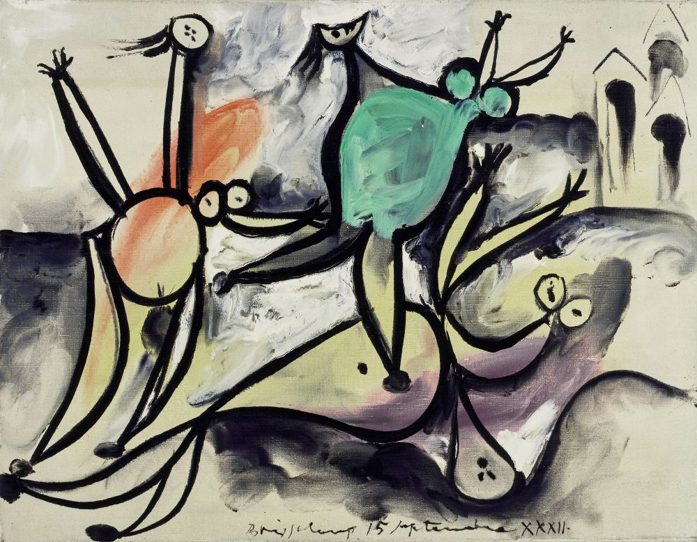 Picasso. Three women playing on the seashore, 1932. Almine and Bernard Ruiz-Picasso Foundation, Madrid © FABA Photo: Eric Baudouin © Suceso Pablo Picasso, VEGAP, Madrid, 2025