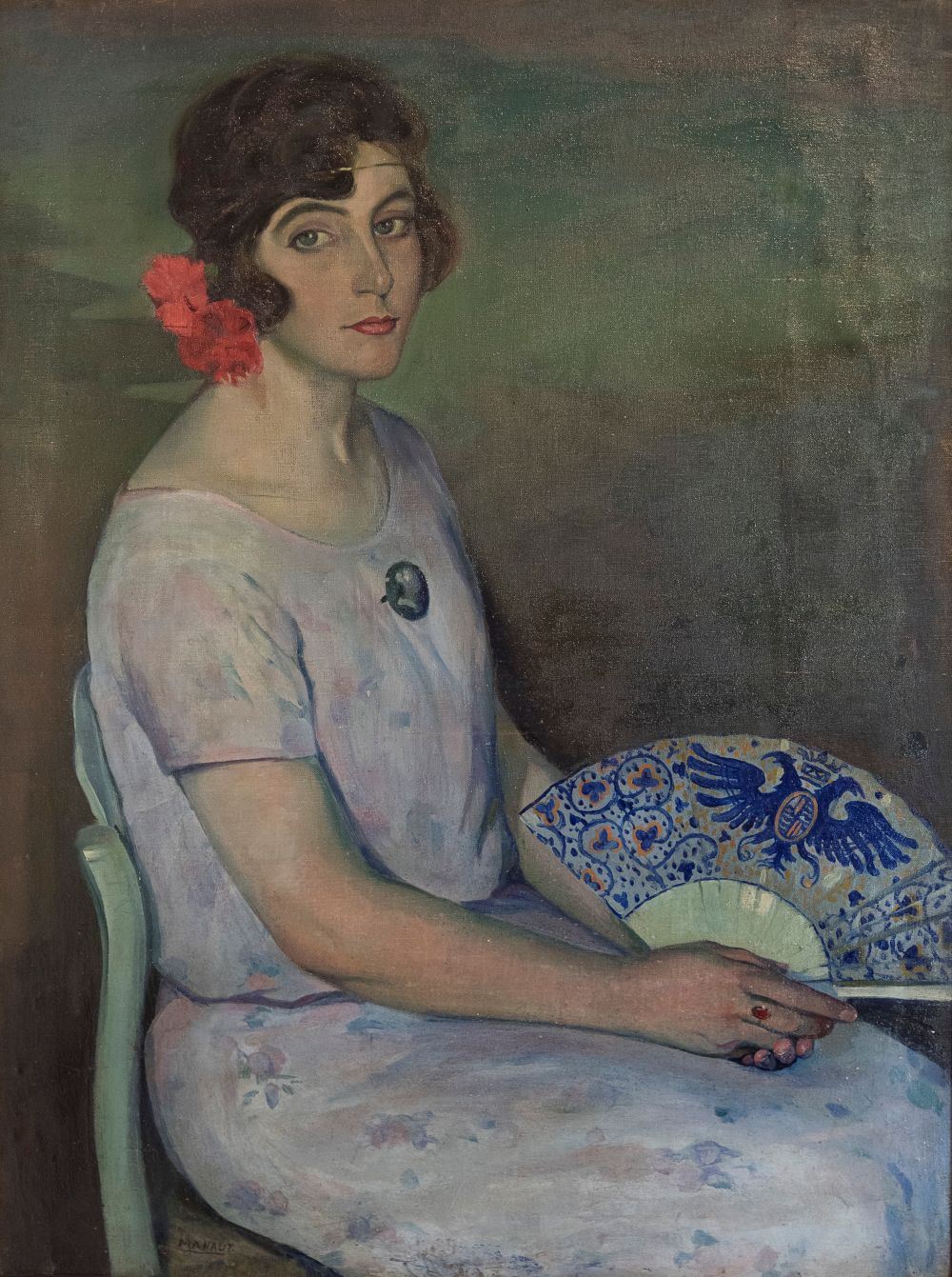 José Manaut. Lita with fan, 1964. Manaut Foundation Collection