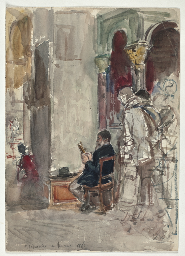 Ricardo de Madrazo. The painter Meissonier in San Marco in Venice, 1882. Museo Nacional del Prado