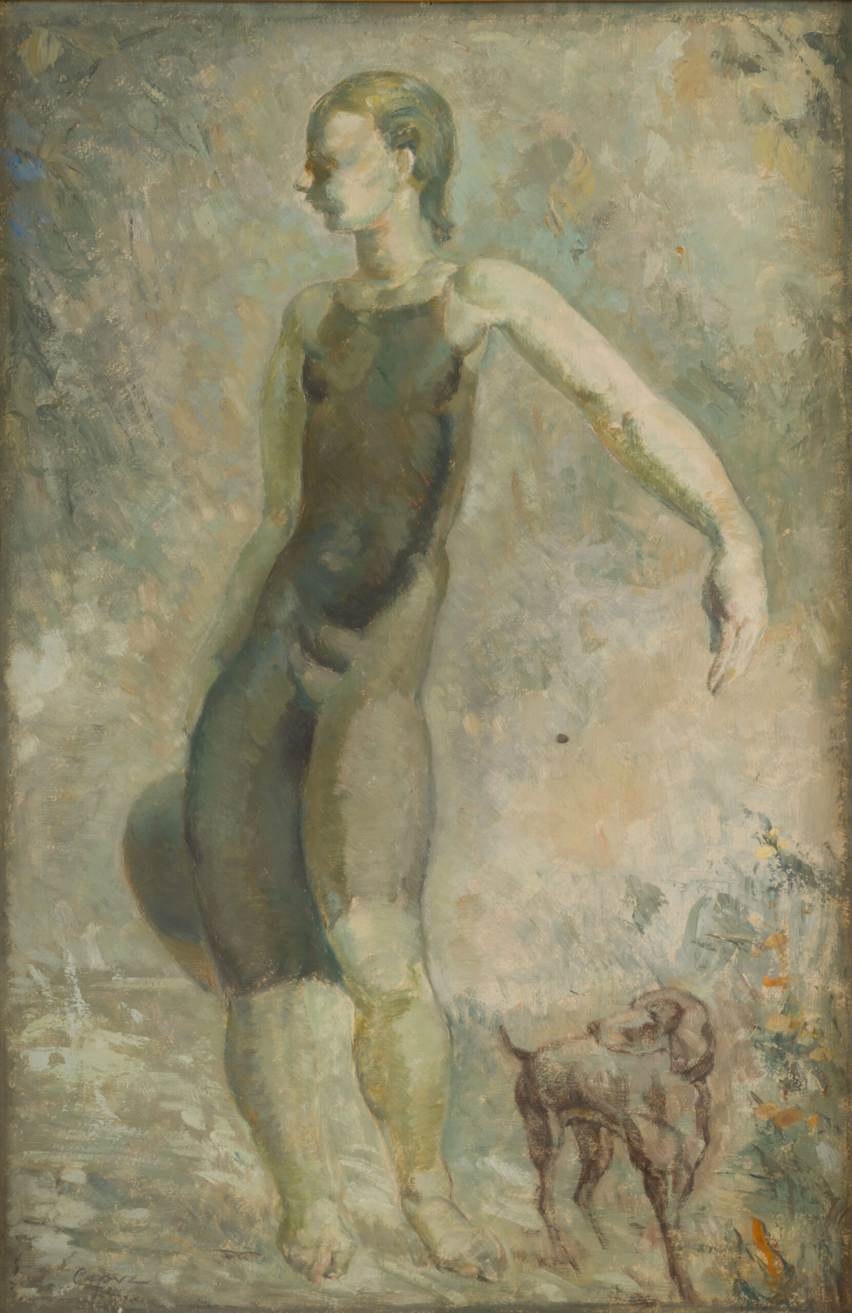 Pascual Capuz. Young man with dog, 1901. González Martí National Ceramic Museum